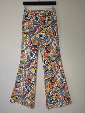 Wrangler NWT Latigo Printed High-Rise Heritage Flare Stretch Jean Sz 24x34